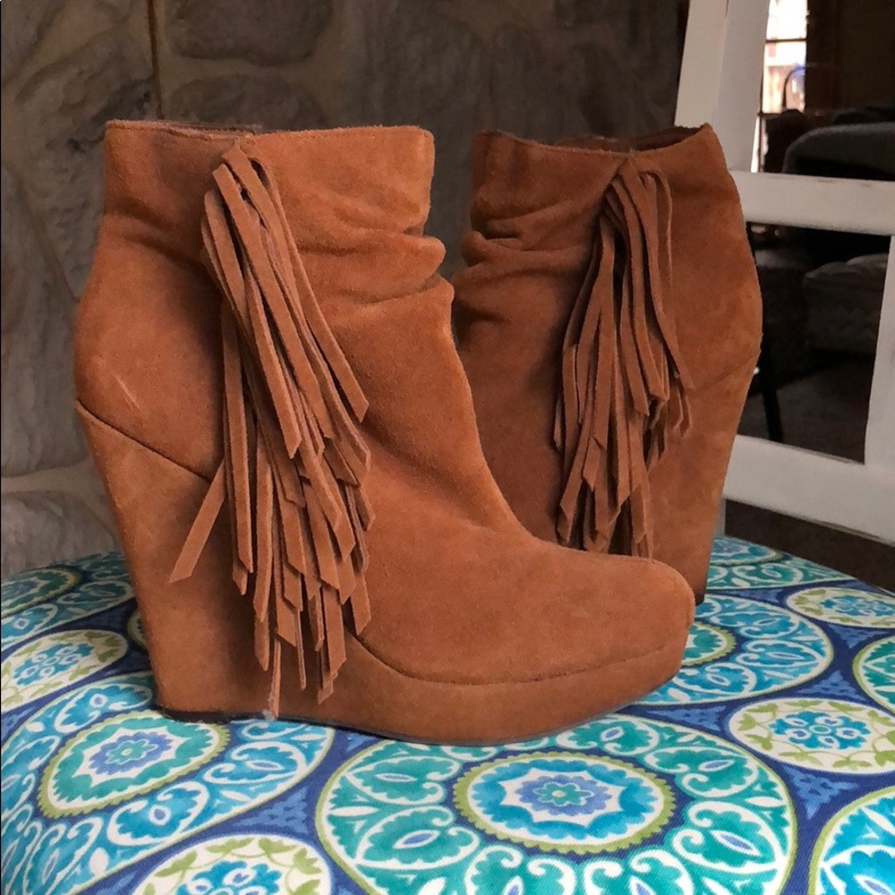 Fringe Wedge Bootie